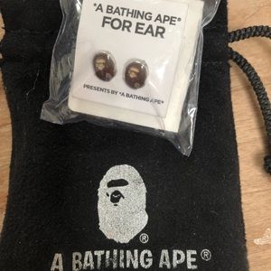 Bape earrings - new, alloy, studs, sold out!